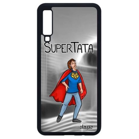 Ударопрочный чехол на // Samsung Galaxy A7 2018 // "Супертетя" Герой Супергерой, Utaupia, светло-зеленый