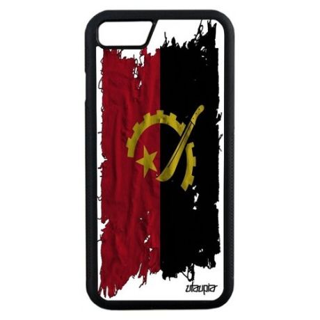 Противоударный чехол на // iPhone 8 // "Флаг Гвинеи на ткани" Страна Стиль, Utaupia, белый