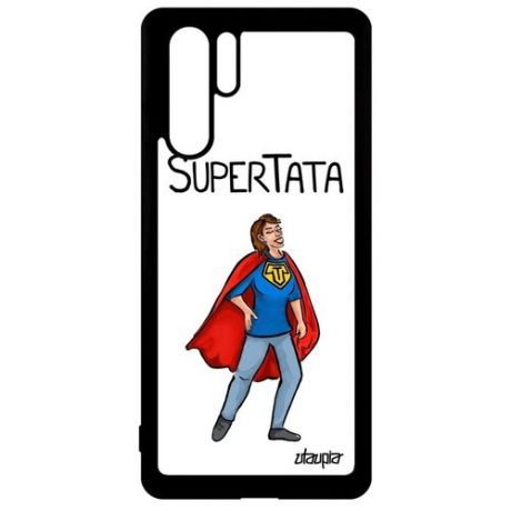 Защитный чехол на смартфон // Huawei P30 Pro // "Супертетя" Супергерой Комикс, Utaupia, белый