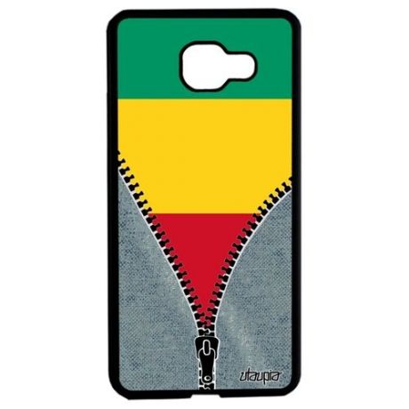 Защитный чехол для смартфона // Samsung Galaxy A5 2016 // "Флаг Камеруна на молнии" Страна Туризм, Utaupia, серый