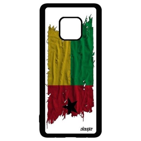 Противоударный чехол на мобильный // Huawei Mate 20 Pro // "Флаг Ямайки на ткани" Государственный Дизайн, Utaupia, белый