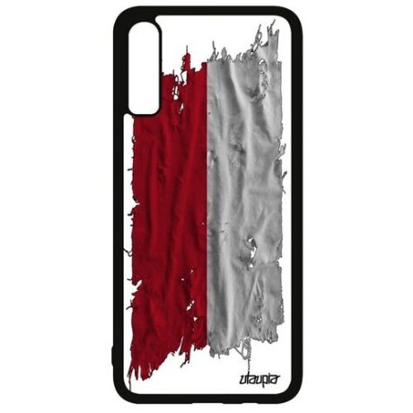 Дизайнерский чехол на смартфон // Galaxy A70 // "Флаг Ямайки на ткани" Страна Государственный, Utaupia, белый