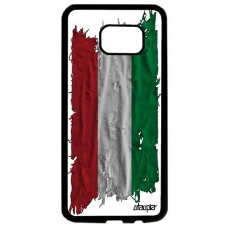 Красивый чехол на смартфон // Galaxy S7 Edge // "Флаг Палестины на ткани" Стиль Патриот, Utaupia, белый