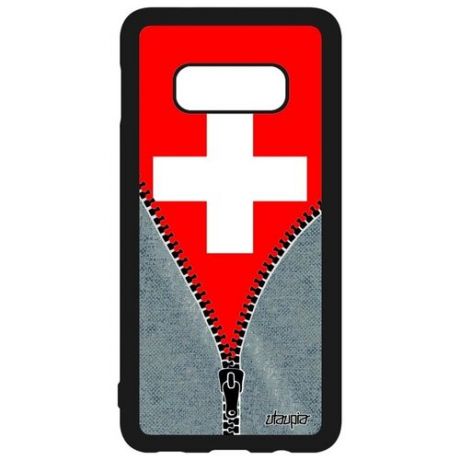 Противоударный чехол для смартфона // Galaxy S10e // "Флаг Германии на молнии" Туризм Страна, Utaupia, серый