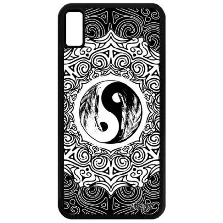 Защитный чехол для телефона // Apple iPhone XS Max // "Инь и Ян" Черное и белое Буддизм, Utaupia, фиолетовый