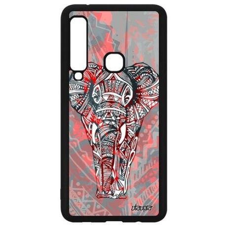Стильный чехол для телефона // Samsung Galaxy A9 2018 // "Слон" Elephant Африканский, Utaupia, голубой