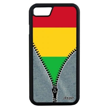 Дизайнерский чехол для смартфона // Apple iPhone 8 // "Флаг Бретани на молнии" Стиль Патриот, Utaupia, серый