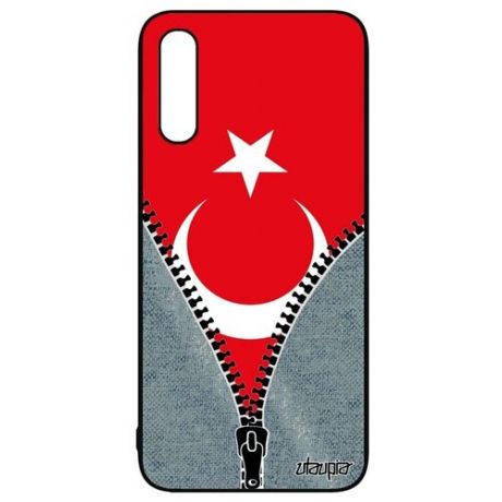 Противоударный чехол для телефона // Galaxy A50 // "Флаг Алжира на молнии" Туризм Государственный, Utaupia, серый
