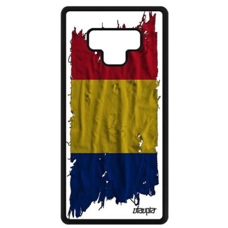 Противоударный чехол для мобильного // Galaxy Note 9 // "Флаг Камеруна на ткани" Государственный Дизайн, Utaupia, белый