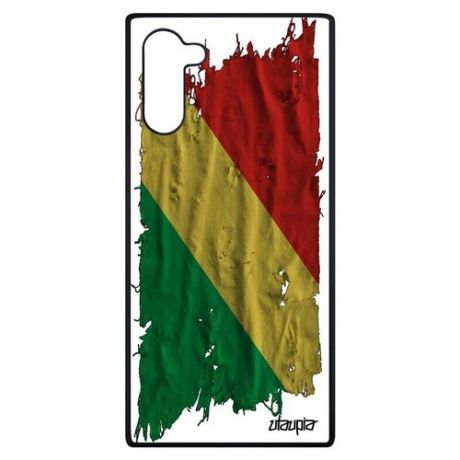 Защитный чехол для смартфона // Galaxy Note 10 // "Флаг Турции на ткани" Государственный Дизайн, Utaupia, белый