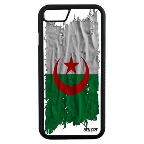 Чехол для // iPhone 7 // "Флаг Марокко на ткани" Стиль Государственный, Utaupia, белый