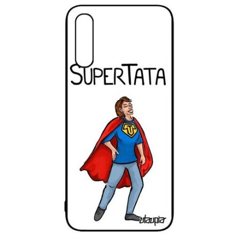 Дизайнерский чехол для смартфона // Galaxy A50 // "Супертетя" Смешной Герой, Utaupia, серый