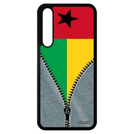 Красивый чехол для смартфона // Huawei P20 Pro // "Флаг Конго Киншаса на молнии" Туризм Страна, Utaupia, серый