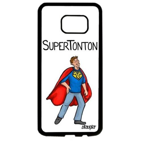Защитный чехол на смартфон // Samsung Galaxy S7 Edge // "Супердядя" Комичный Супергерой, Utaupia, синий