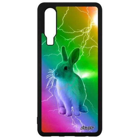 Дизайнерский чехол для смартфона // Huawei P30 // "Кролик" Трус Заяц, Utaupia, фуксия