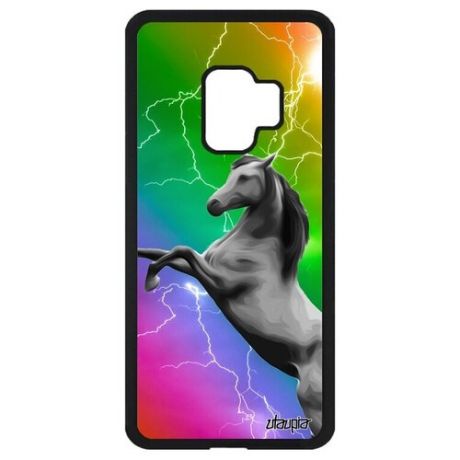 Противоударный чехол для смартфона // Samsung Galaxy S9 // "Лошадь" Животные Стиль, Utaupia, розовый