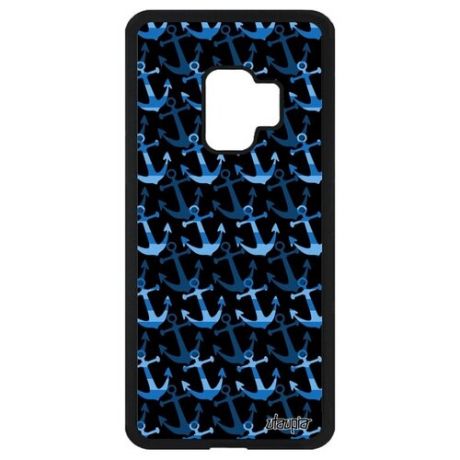 Красивый чехол для мобильного // Samsung Galaxy S9 // "Якорь" Плавание Бухта, Utaupia, темно-синий