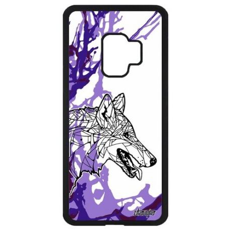 Противоударный чехол для телефона // Galaxy S9 // "Волк" Хищник Wolf, Utaupia, серый