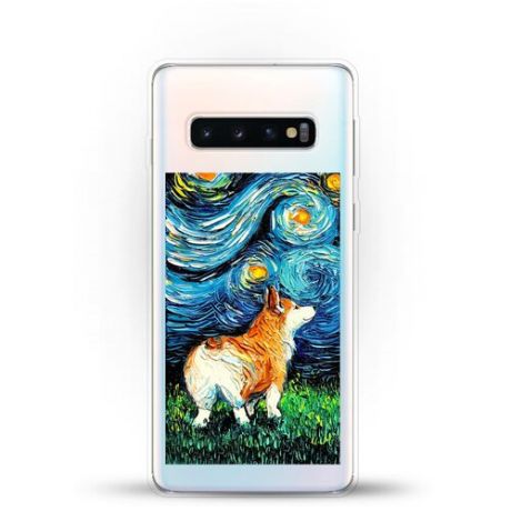 Силиконовый чехол Корги Ван Гога на Samsung Galaxy S10