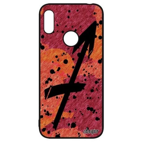 Защитный чехол на смартфон // Huawei Y6 2019 // "Знак зодиака Козерог" Zodiac Планета, Utaupia, оранжевый