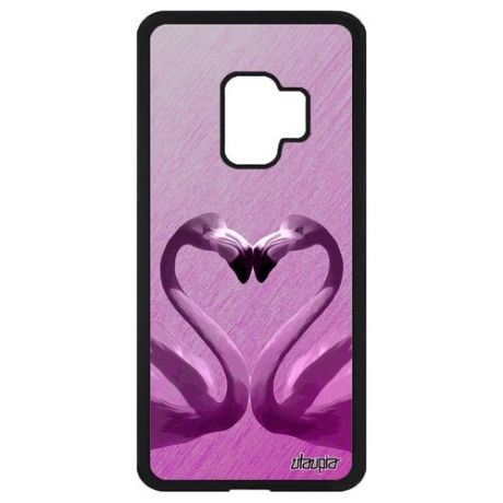 Противоударный чехол для // Galaxy S9 // "Фламинго" Сердце Розовый, Utaupia, розовый