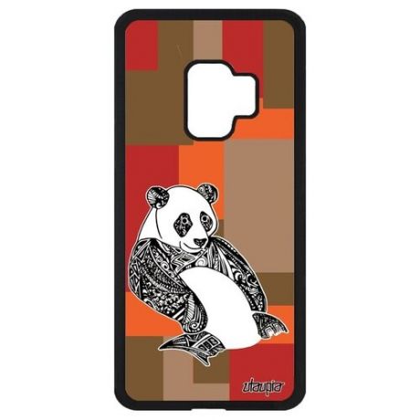 Красивый чехол на телефон // Galaxy S9 // "Панда" Большая Panda, Utaupia, серый