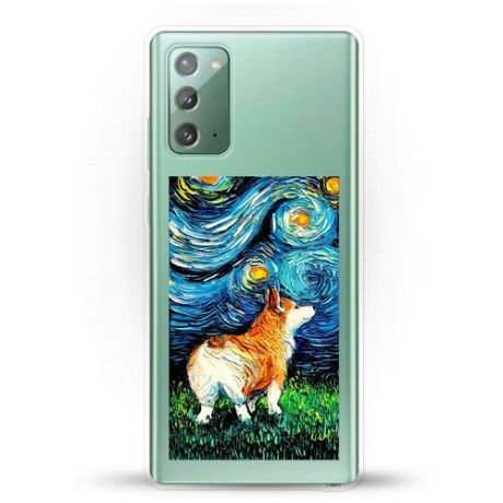 Силиконовый чехол Корги Ван Гога на Samsung Galaxy Note 20