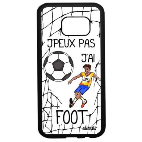 Защитный чехол для // Samsung Galaxy S7 // "Не могу - у меня футбол!" Комикс Прикольный, Utaupia, белый