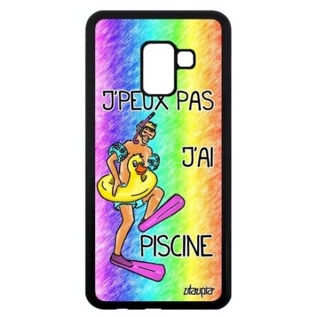 Защитный чехол для смартфона // Galaxy A8 2018 // "Не могу - у меня бассейн!" Юмор Шутка, Utaupia, серый