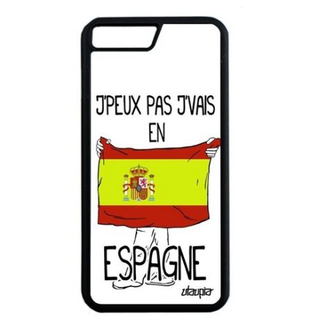 Чехол на смартфон // Apple iPhone 8 Plus // "Еду во Францию" Надпись Принт, Utaupia, белый