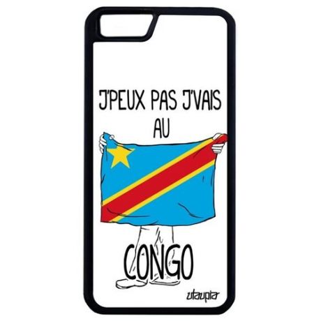 Защитный чехол для смартфона // Apple iPhone 6 Plus // "Еду в Конго Киншаса" Рисунок Принт, Utaupia, белый