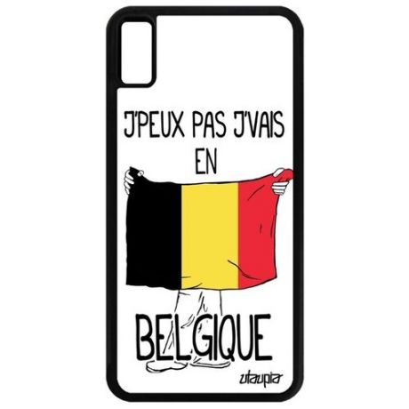 Защитный чехол для мобильного // iPhone XS Max // "Еду в Бельгию" Патриот Надпись, Utaupia, белый