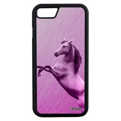 Защитный чехол для смартфона // iPhone 8 // "Лошадь" Дизайн Лощадка, Utaupia, розовый
