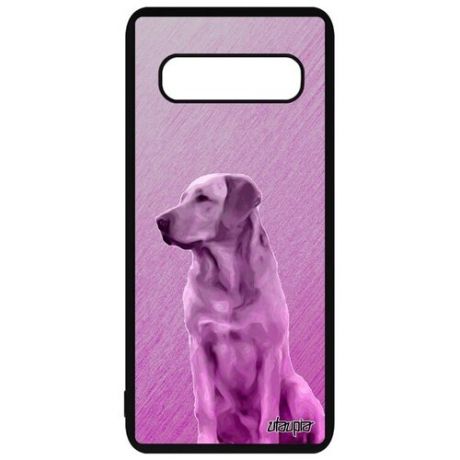 Противоударный чехол для смартфона // Samsung Galaxy S10 Plus // "Лабрадор" Компаньон Животные, Utaupia, розовый