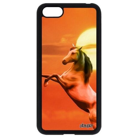 Противоударный чехол для смартфона // Huawei Y5 2018 // "Лошадь" Дикая Мустанг, Utaupia, цветной