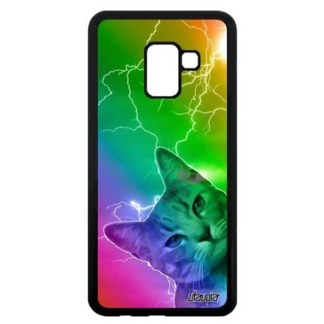 Необычный чехол на смартфон // Galaxy A8 2018 // "Котик" Милый Кот, Utaupia, цветной