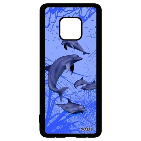 Простой чехол на телефон // Huawei Mate 20 Pro // "Дельфины" Гринды Белуха, Utaupia, цветной