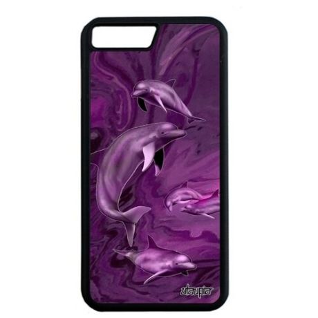 Чехол на смартфон // iPhone 7 Plus // "Дельфины" Косатка Афалина, Utaupia, розовый