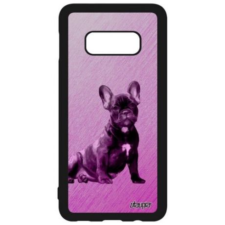 Красивый чехол для телефона // Samsung Galaxy S10e // "Бульдог" Компаньон Телохранитель, Utaupia, розовый