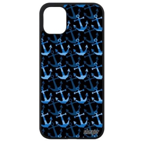 Качественный чехол для смартфона // Apple iPhone 11 // "Якорь" Канат Океан, Utaupia, темно-синий