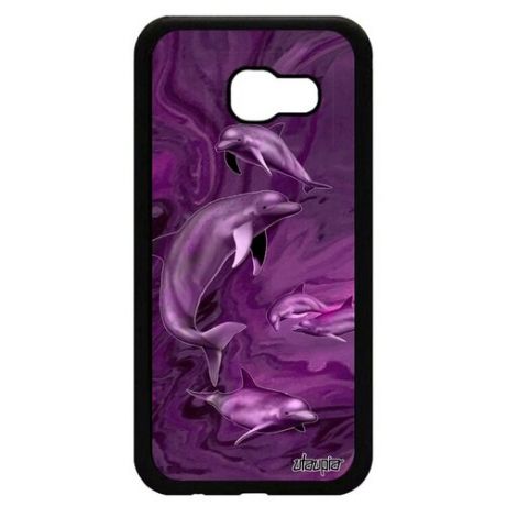 Противоударный чехол на смартфон // Samsung Galaxy A5 2017 // "Дельфины" Гринды Киты, Utaupia, цветной