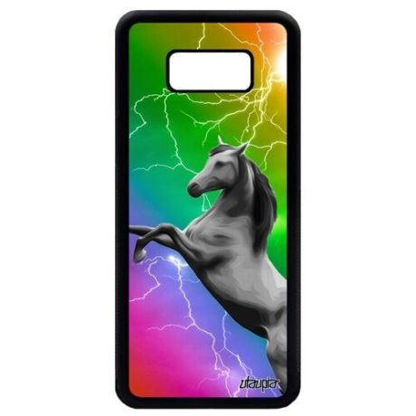 Ударопрочный чехол на телефон // Galaxy S8 Plus // "Лошадь" Пони Конь, Utaupia, серый