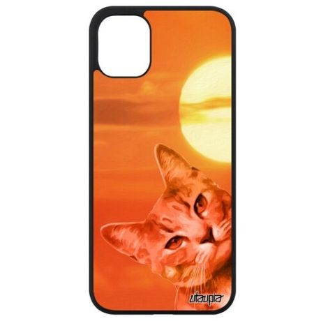 Противоударный чехол на смартфон // iPhone 11 // "Котик" Милый Пушистый, Utaupia, оранжевый