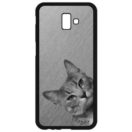 Противоударный чехол для телефона // Galaxy J6 Plus 2018 // "Котик" Кот Усатый, Utaupia, розовый