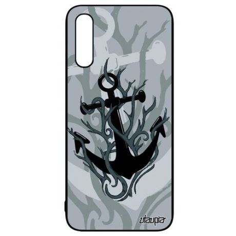Защитный чехол для мобильного // Galaxy A50 // "Якорь" Плавание Корабль, Utaupia, серый