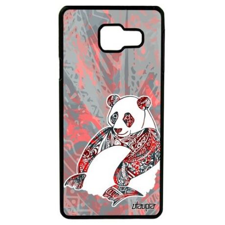 Защитный чехол для смартфона // Samsung Galaxy A3 2016 // "Панда" Panda Бамбук, Utaupia, розовый