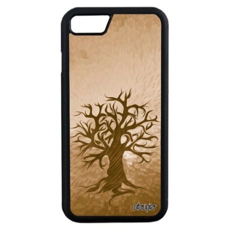 Красивый чехол для мобильного // Apple iPhone 8 // "Дерево жизни" Лес Мировое, Utaupia, светло-коричневый
