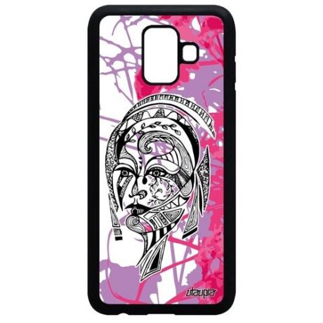 Защитный чехол на // Samsung Galaxy A6 2018 // "Портрет женщины" Девушка Лицо, Utaupia, розовый