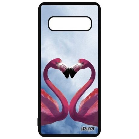 Красивый чехол для мобильного // Samsung Galaxy S10 Plus // "Фламинго" Символ Самец, Utaupia, розовый