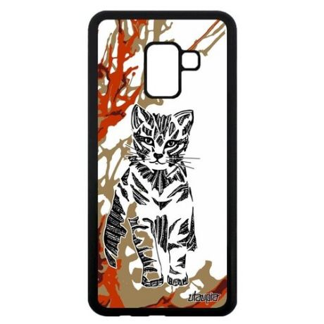 Противоударный чехол на телефон // Samsung Galaxy A8 2018 // "Кот" Пушистый Дизайн, Utaupia, цветной